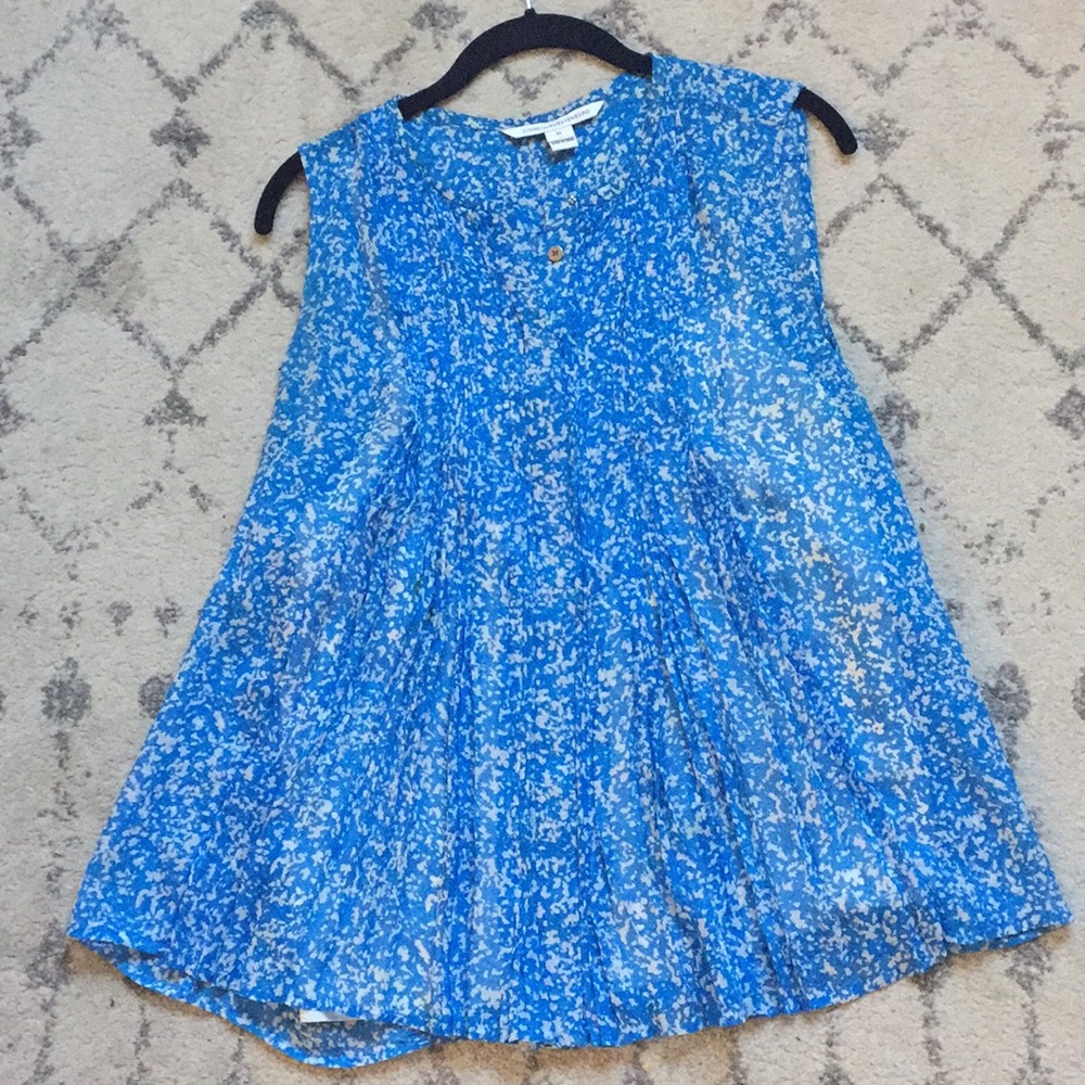 Blue and White DvF blouse